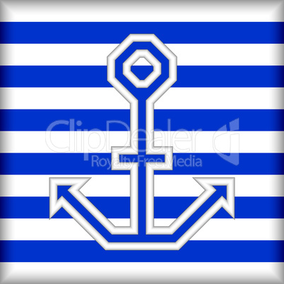 Stylized anchor on a striped background