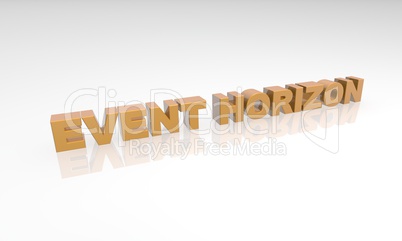 three dimensional text on a white back ground - event horizon
