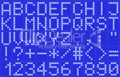 Alphabet, uppercase blue