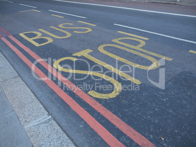 Bus stop sign