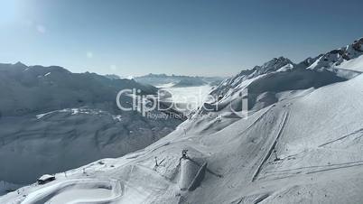 Flight through the Alps