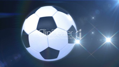 Soccer ball flying in flashes. Alpha mask. HD 1080.