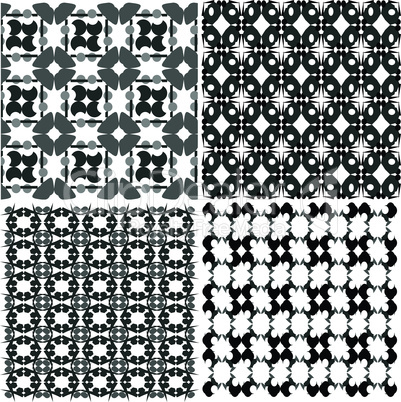 Set of four seamless patterns. vector geometric elements