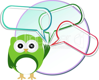 Cute owl with place for your text. Vector illustration