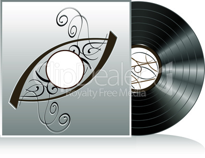 Vector illustration of retro vintage vinyl record