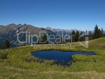 Pond And Mountains