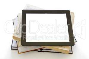 Open Books and blank screen iPad 3 concept