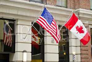 Canada USA Flags