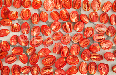 Fresh Organic Tomatoes Under Hot Sun To Dry