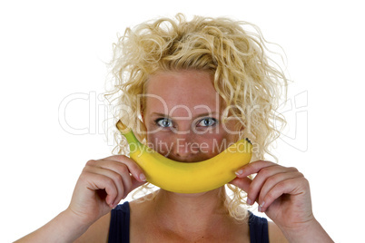 Junge Frau mit Banane