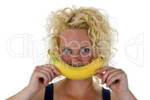 Junge Frau mit Banane