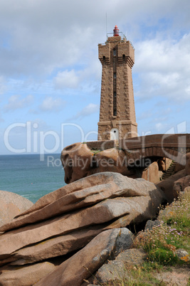 France, the lighthouse of Ploumanac h in Bretagne