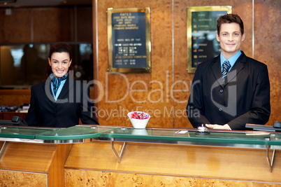 Front desk colleagues posing for a picture