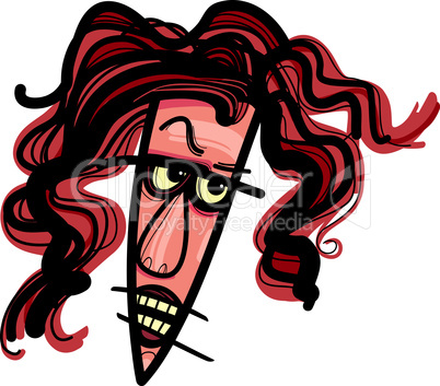 angry woman caricature