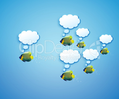 angelfish with speech bubbles.