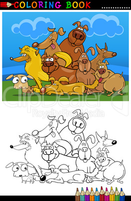 Cartoon Dogs for Coloring Book or Page