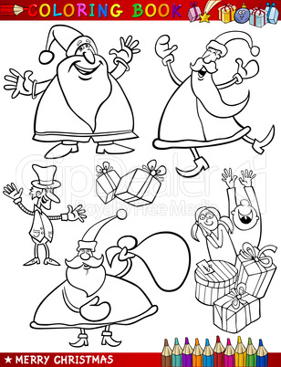 Cartoon Christmas Themes for Coloring