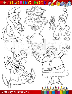 Cartoon Christmas Themes for Coloring