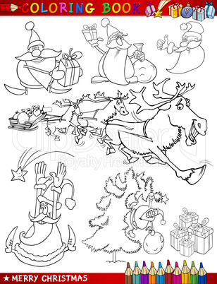 Cartoon Christmas Themes for Coloring