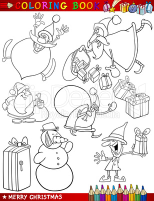 Cartoon Christmas Themes for Coloring