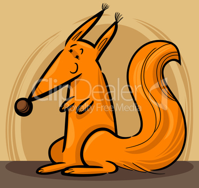 Cartoon Illustration of red squirrel
