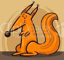 Cartoon Illustration of red squirrel