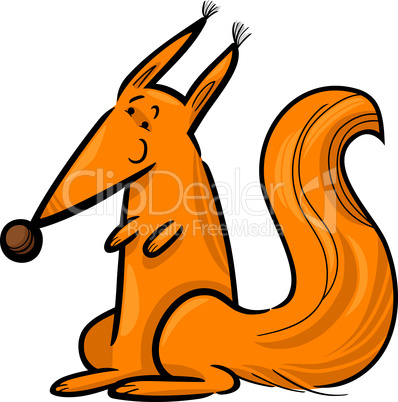 Cartoon Illustration of red squirrel