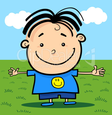 Cartoon Cute Little Happy Boy