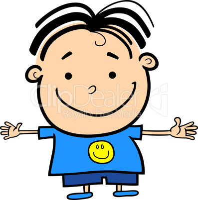 Cartoon Cute Little Happy Boy