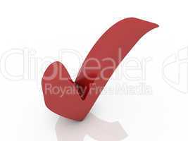 Perfect 3d checkmark isolated on white