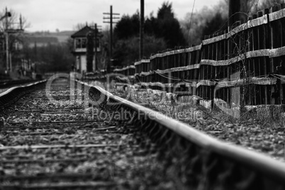 Set of derelict train tracks