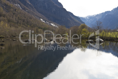 landscape in norway - coastline in fjord