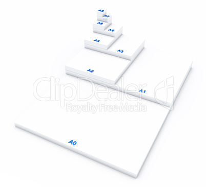 3D DIN Format Konzept A0 bis A8 - Weiß 01
