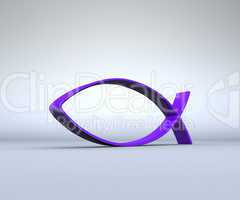3D ICHTHYS Violett auf Grau 11