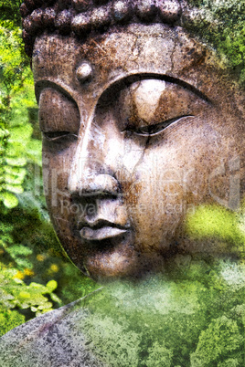 Grunge Buddha Nature - Abgeblätterte Farbe