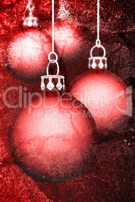 Weihnachtskugeln Hintergrund - Grunge Rot