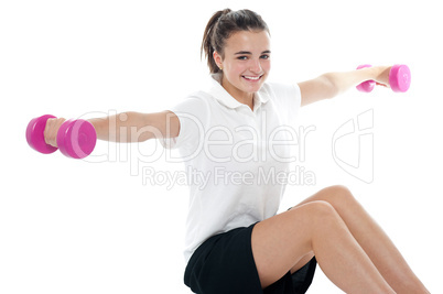Healthy exercising fitness caucasian teenager