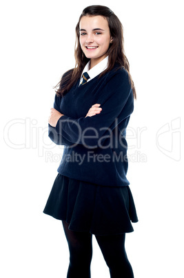 Snapshot of a cheerful schoolgirl