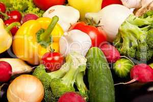 Group of fresh vegetables isolated on white