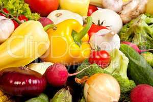 Group of fresh vegetables isolated on white
