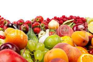 Huge group of fresh vegetables and fruits