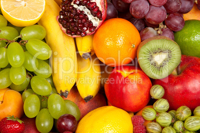 Huge group of fresh fruits