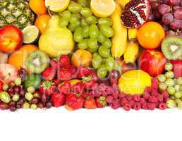 Huge group of fresh vegetables and fruits