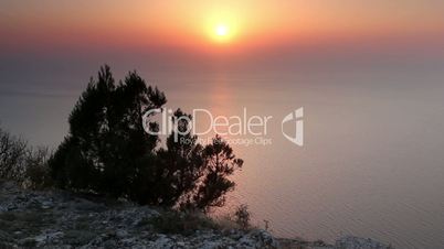 Timelapse sunset on the Black Sea. Crimea, Ukraine