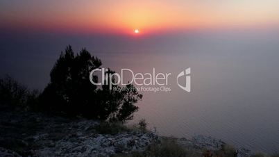 Timelapse sunset on the Black Sea. Crimea, Ukraine