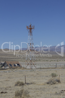 Airport in the middle of the desert with a radar