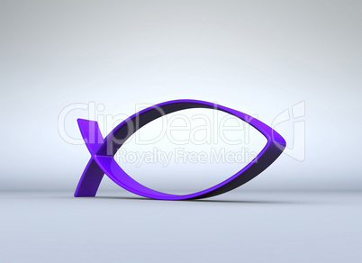 3D ICHTHYS Violett auf Grau 14