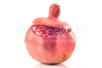 Red pomegranate on a white background