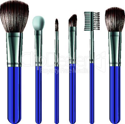 Set of makeup brushes