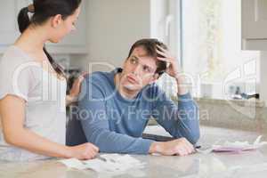 Couple calculating the financial business